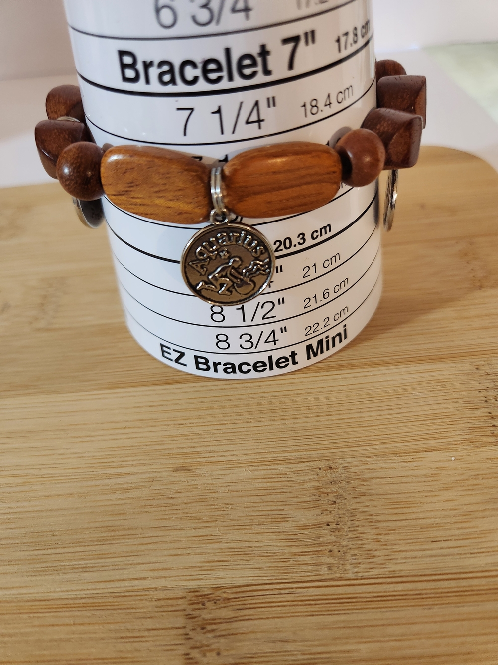 Reserved For topchef1 Wood Bead Zodiac Charm Bracelet - Brown - Picture 2 of 9